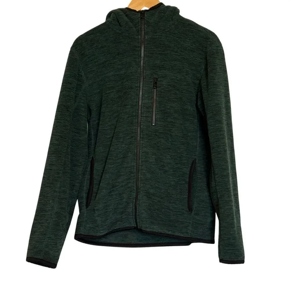 NEW Banana Republic Artic Fleece Full Zip Hoodie Pine Green Men’s M